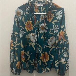 Floral Teal Blouse